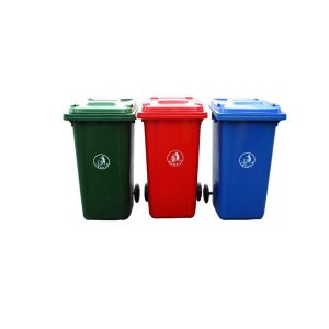 Outdoor Plastic Garbage Bin with Wheels and Lid 4