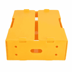 Custom yellow PP turnover box for industrial parts handling