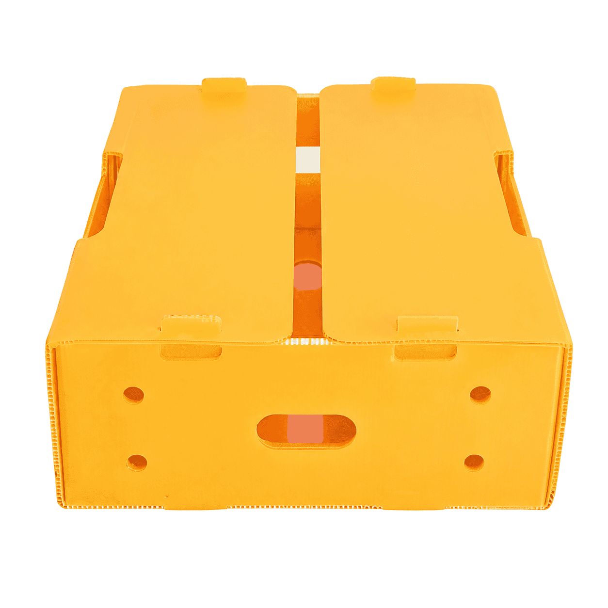 Custom yellow PP turnover box for industrial parts handling