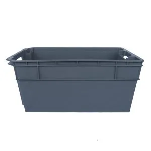 Nestable Storage Crate with Stackable Design – Space-Saving Plastic Containers for Industrial & Warehouse Use - View 2 | Zhenghao Plastics