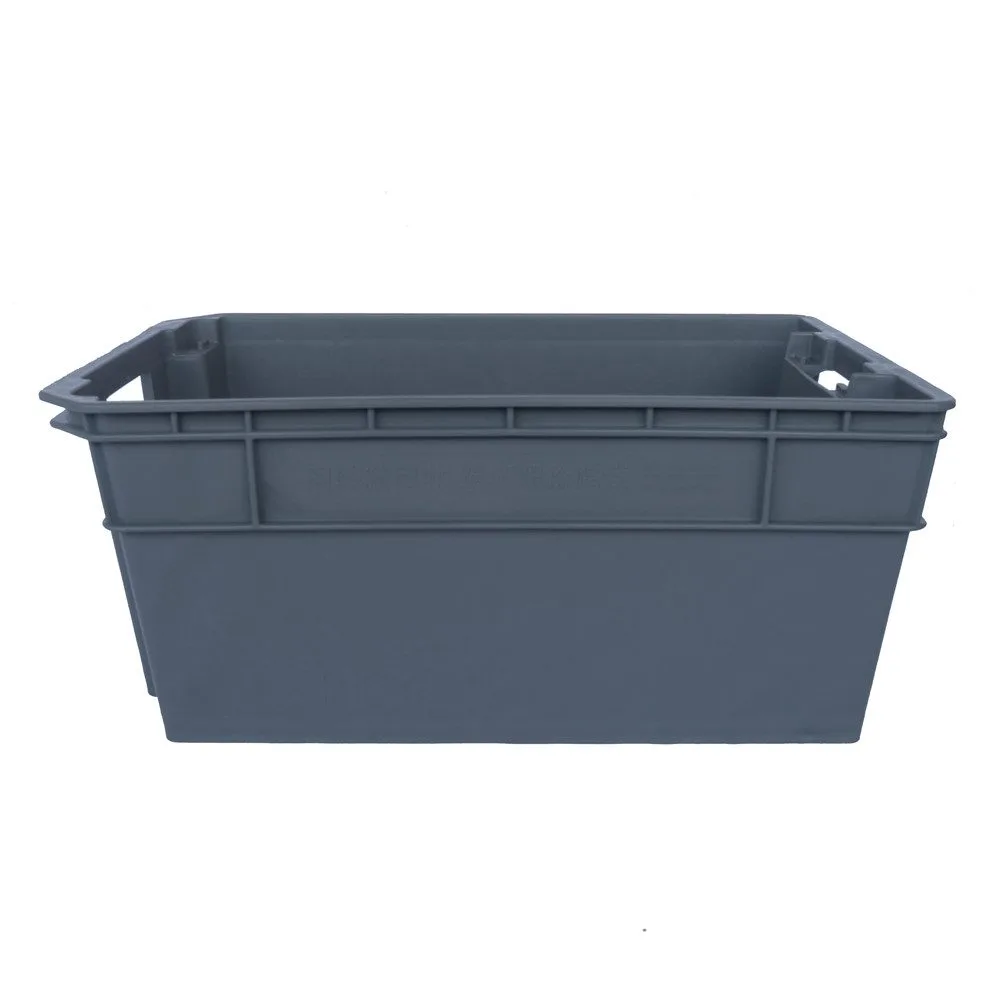 Nestable Storage Crate with Stackable Design – Space-Saving Plastic Containers for Industrial & Warehouse Use - View 2 | Zhenghao Plastics