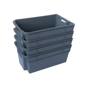 Nestable Storage Crate with Stackable Design – Space-Saving Plastic Containers for Industrial & Warehouse Use - View 1 | Zhenghao Plastics