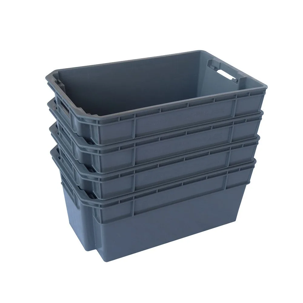 Nestable Storage Crate with Stackable Design – Space-Saving Plastic Containers for Industrial & Warehouse Use - View 1 | Zhenghao Plastics