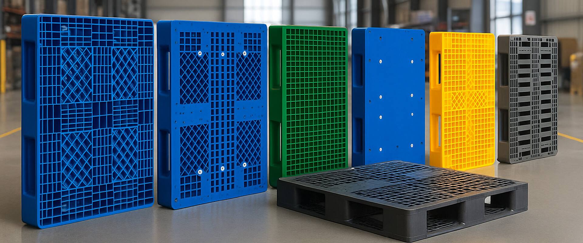 Plastic pallets and pallet boxes in Zhenghao factory warehouse