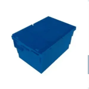 Attached Lid Container Stackable Plastic Storage Box 600x400x315mm