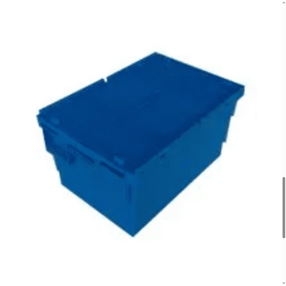 Attached Lid Container Stackable Plastic Storage Box 600x400x315mm