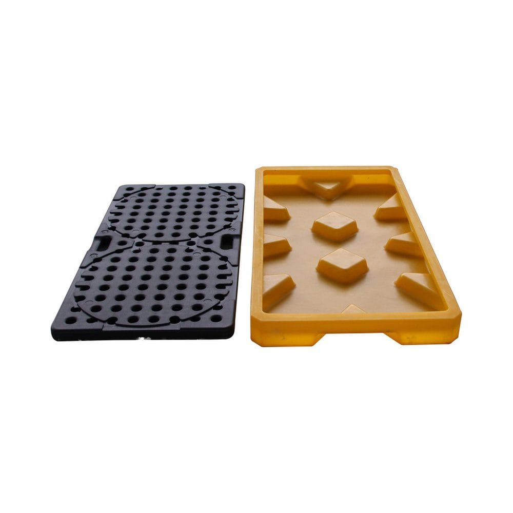 2 Drum Spill Pallet for Chemical & Oil Storage | HDPE Spill Containment Pallet with Drain 3