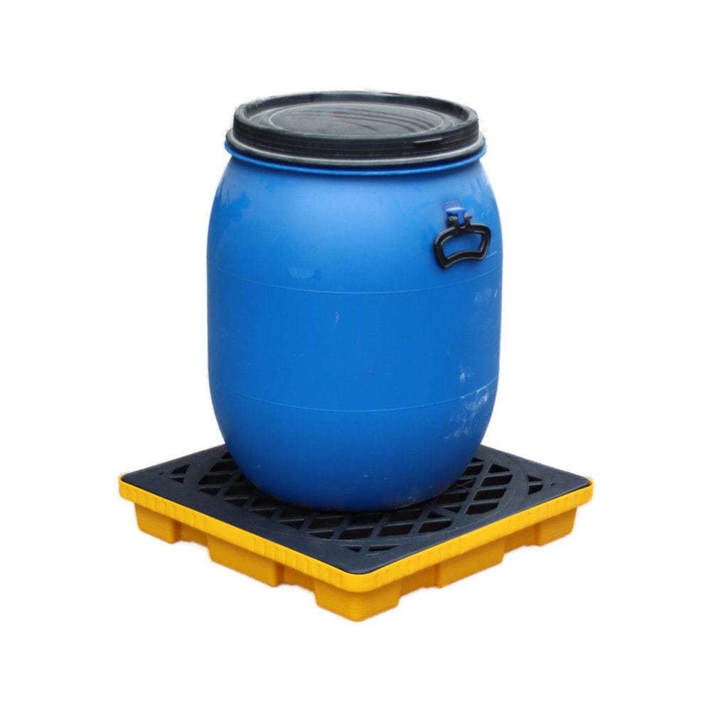 HDPE Single Drum Drip Containment Tray | Plastic Spill Guard Pallet for Chemical & Oil Barrels 3