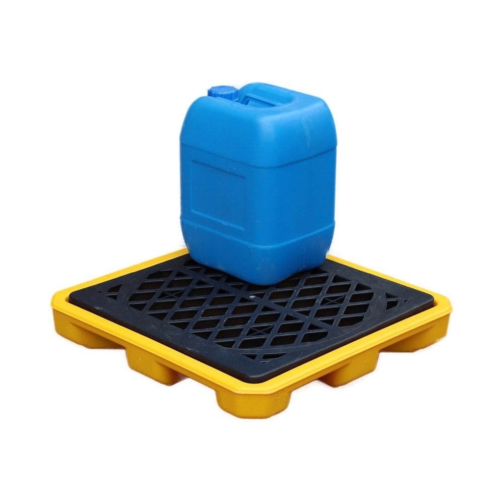 HDPE Single Drum Drip Containment Tray | Plastic Spill Guard Pallet for Chemical & Oil Barrels 2