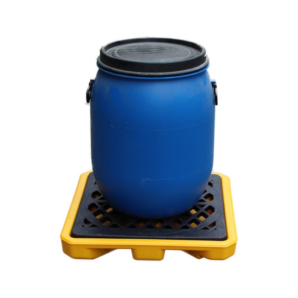 HDPE Single Drum Drip Containment Tray | Plastic Spill Guard Pallet for Chemical & Oil Barrels 3
