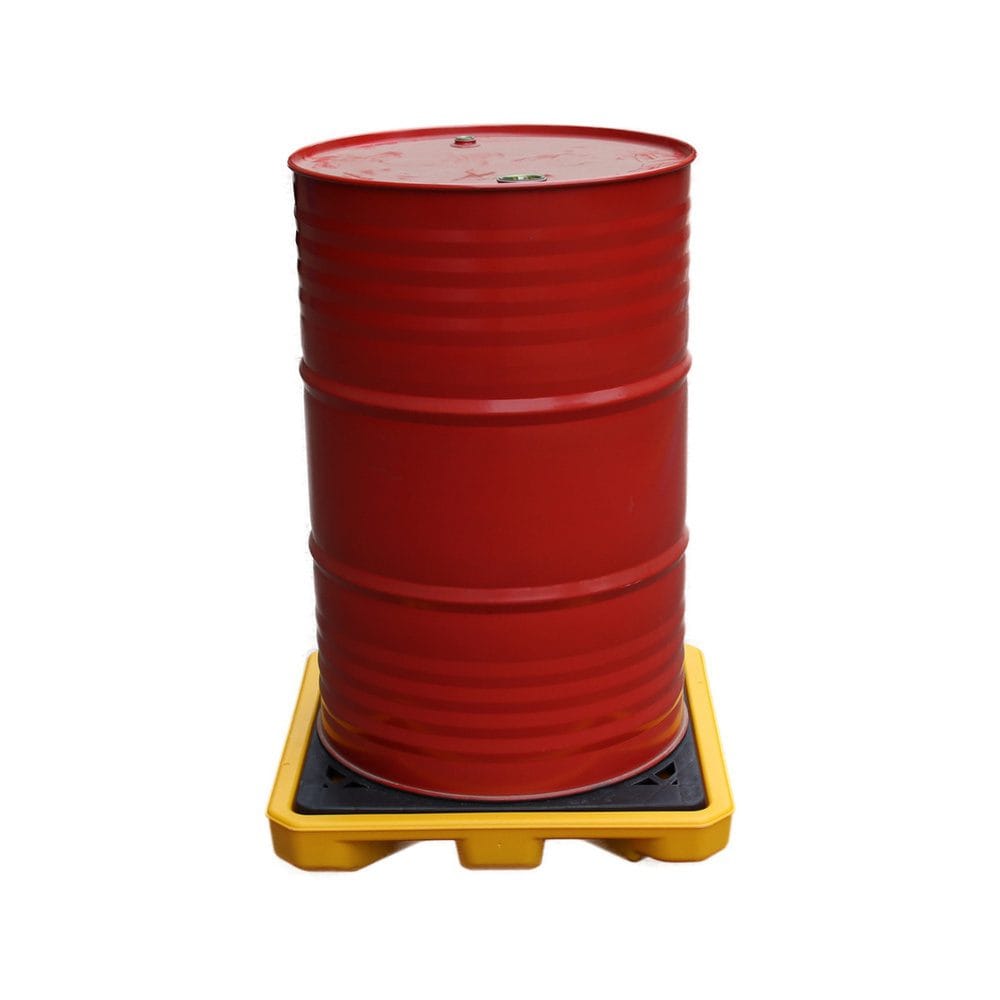 HDPE Single Drum Drip Containment Tray | Plastic Spill Guard Pallet for Chemical & Oil Barrels 4