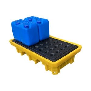 Heavy Duty 2 Drum Spill Containment Pallet | HDPE Chemical Drum Spill Tray with Sump & Drain 3