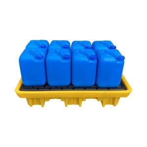 Heavy Duty 2 Drum Spill Containment Pallet | HDPE Chemical Drum Spill Tray with Sump & Drain 4