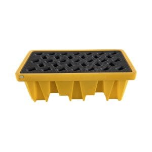 Industrial Chemical Drum Spill Containment System | HDPE 2 Drum Safety Pallet with Drainage Sump