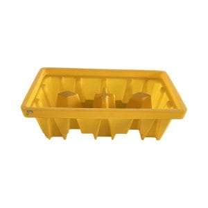 Industrial Chemical Drum Spill Containment System | HDPE 2 Drum Safety Pallet with Drainage Sump