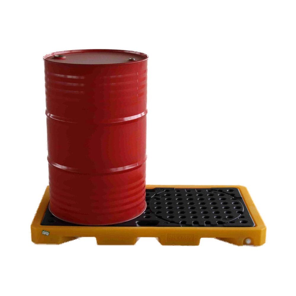2 Drum Spill Pallet for Chemical & Oil Storage | HDPE Spill Containment Pallet with Drain 4