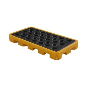 HDPE 2 Drum Spill Containment Pallet | Anti-Leak Drum Storage Tray with Grating & Drain Outlet 1