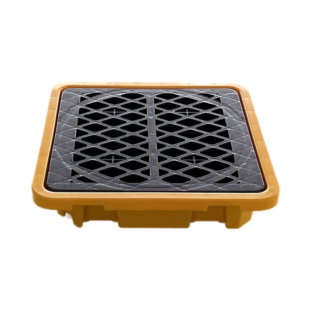 Industrial Single Drum Spill Tray | HDPE Plastic Containment Pallet for Leak Control