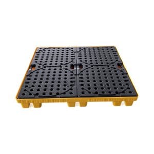 Low Profile 4 Drum Spill Pallet – Easy Loading Containment for Drum Storage