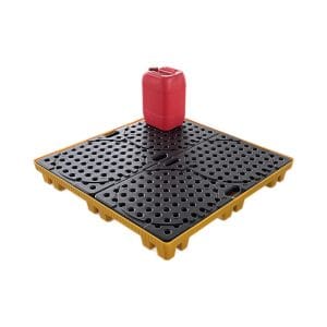 Low Profile 4 Drum Spill Pallet – Easy Loading Containment for Drum Storage