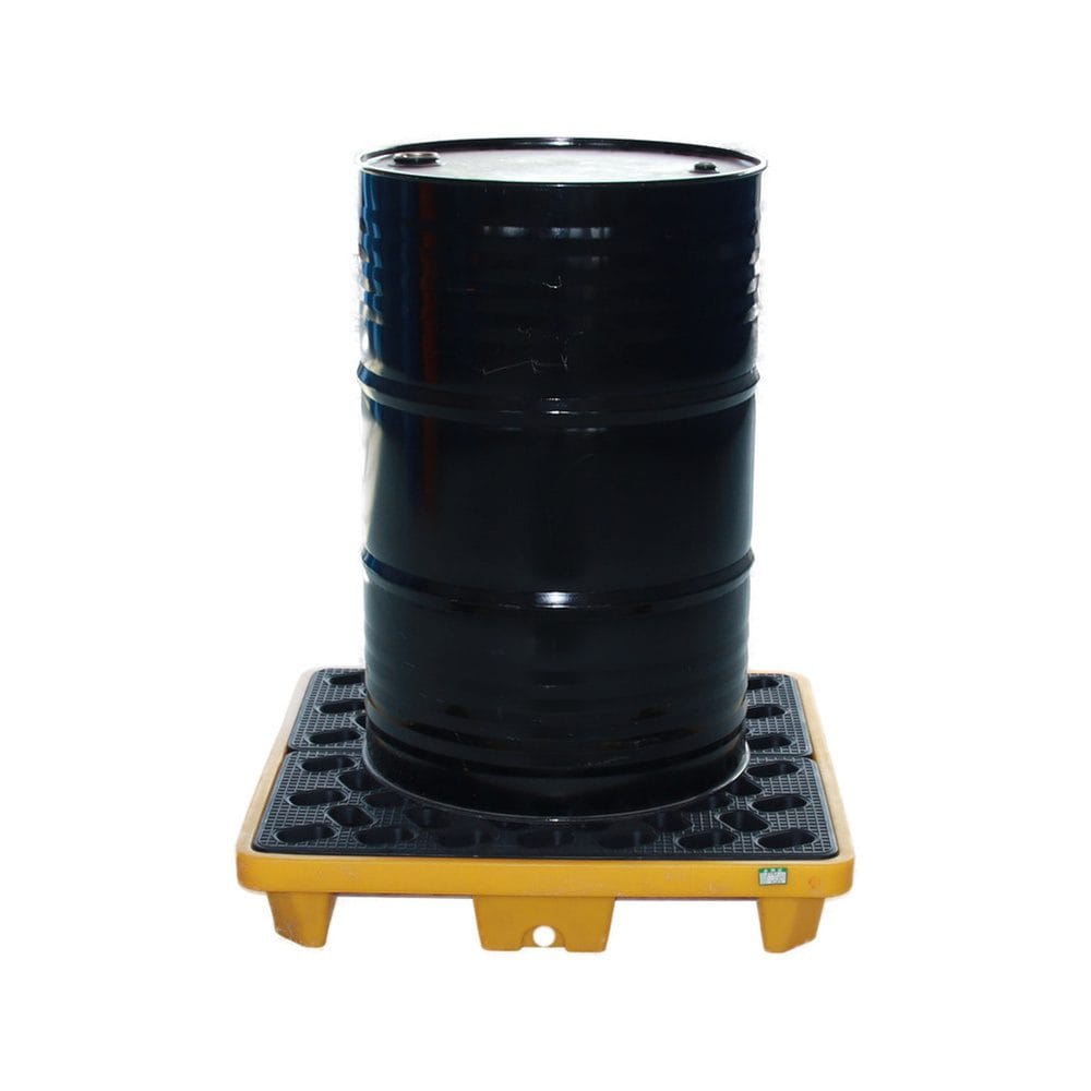 Single Drum Spill Prevention Pallet | HDPE Plastic Containment Tray for Liquid Safety 4