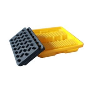 Single Drum Spill Prevention Pallet | HDPE Plastic Containment Tray for Liquid Safety