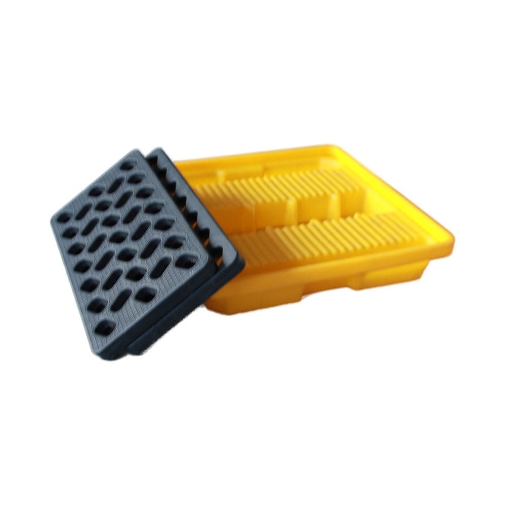 Single Drum Spill Prevention Pallet | HDPE Plastic Containment Tray for Liquid Safety