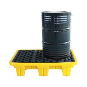 2 Drum Spill Containment Platform | HDPE Drum Spill Tray with Drain Valve 2