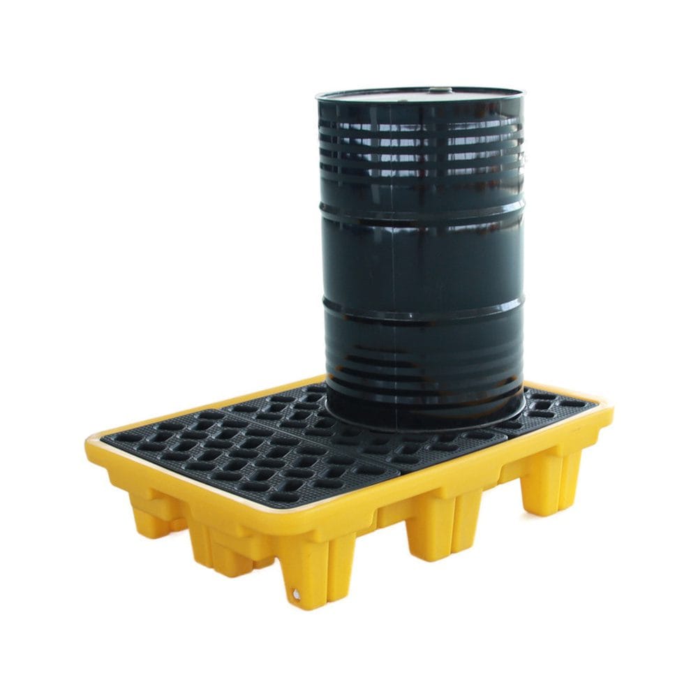 2 Drum Spill Containment Platform | HDPE Drum Spill Tray with Drain Valve 3