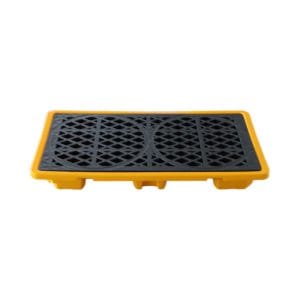 2 Drum Spill Pallet with Removable Grating | HDPE Leak Containment Base for Chemical & Oil Drums