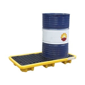 Industrial 2 Drum Chemical Spill Pallet | HDPE Spill Containment Platform for 55 Gallon Drums 3