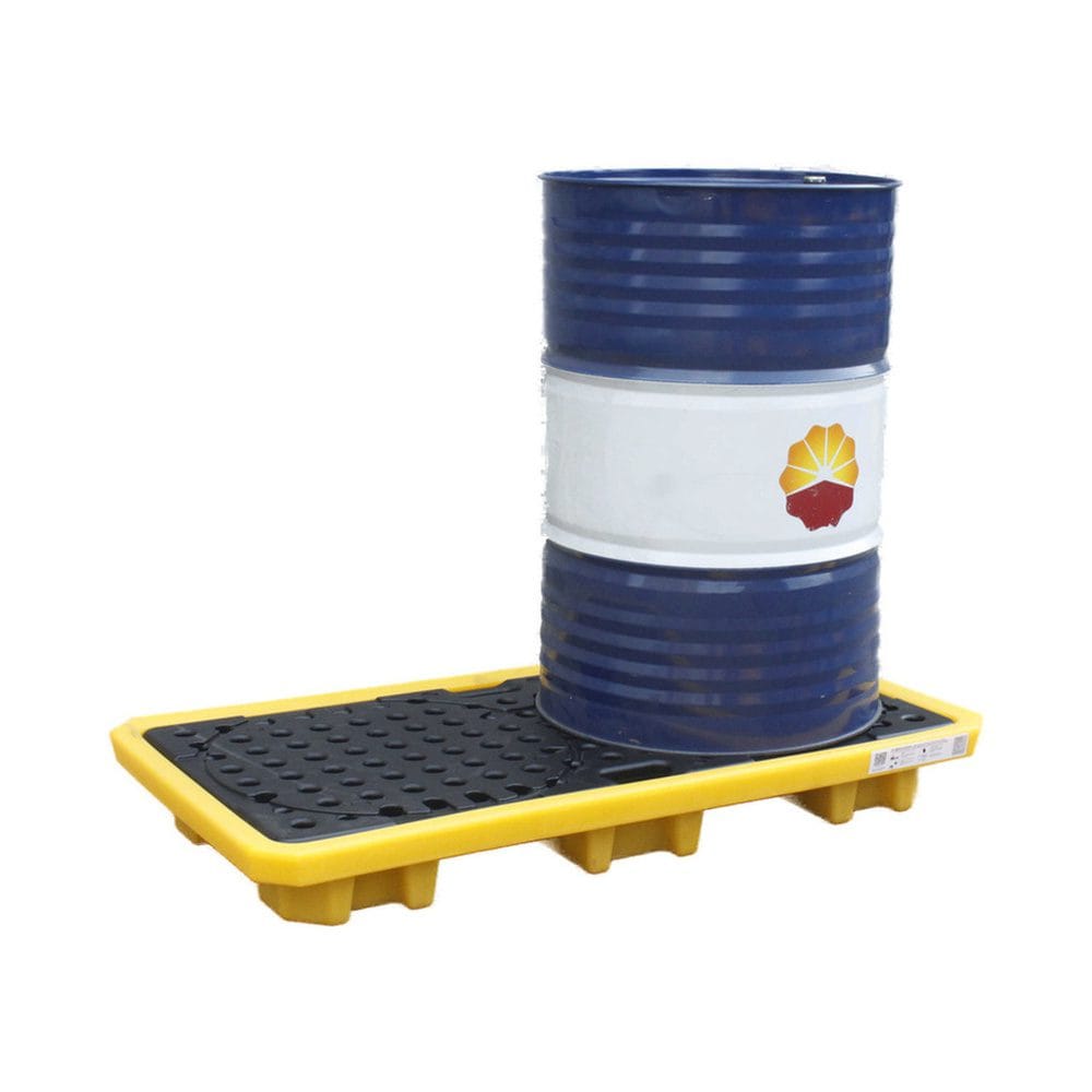 Industrial 2 Drum Chemical Spill Pallet | HDPE Spill Containment Platform for 55 Gallon Drums 3