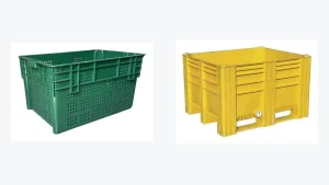 Plastic crate and plastic pallet box for logistics comparison