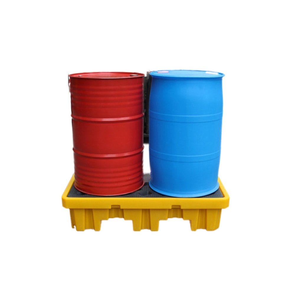2 Drum Spill Containment Tray | Heavy Duty HDPE Secondary Containment for 55 Gallon Drums 2
