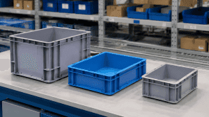 Stackable PP EU plastic boxes for warehouse picking and parts handling