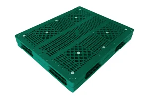 Three-runner injection-moulded grid plastic pallet for export and warehouse use
